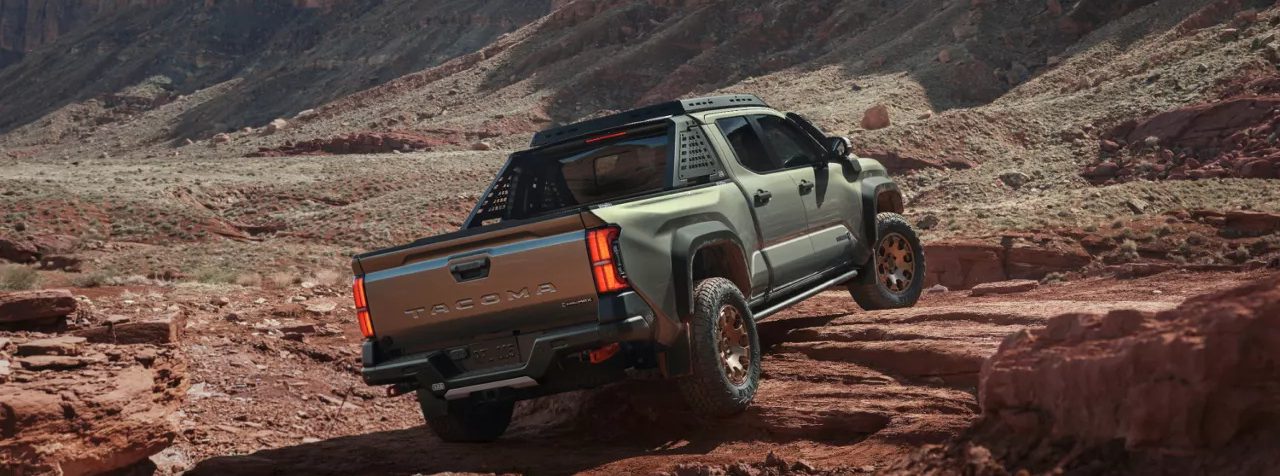 2026 Toyota Tacoma climbing a rock formation